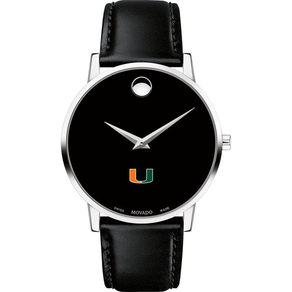 University of Miami Men's Movado Museum with Leather Strap Shot #2