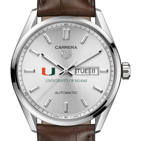 University of Miami Men&#39;s TAG Heuer Automatic Day/Date Carrera with Silver Dial Shot #1