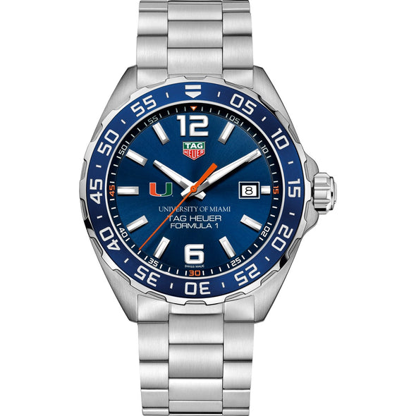 University of Miami Men's TAG Heuer Formula 1 with Blue Dial & Bezel Shot #2