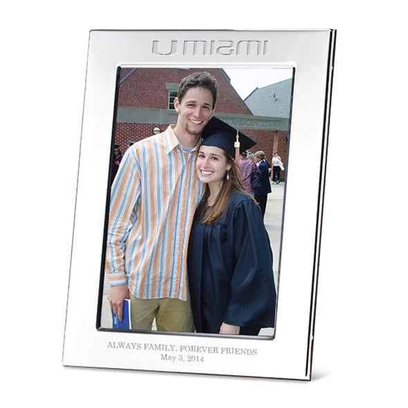 University of Miami Polished Pewter 5x7 Picture Frame Shot #1