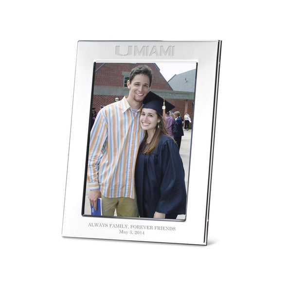 University of Miami Polished Pewter 5x7 Picture Frame Shot #1