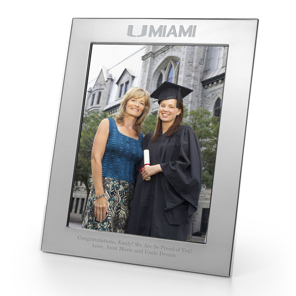 University of Miami Polished Pewter 8x10 Picture Frame Shot #1