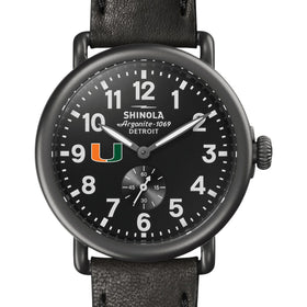 University of Miami Shinola Watch, The Runwell 41mm Black Dial Shot #1