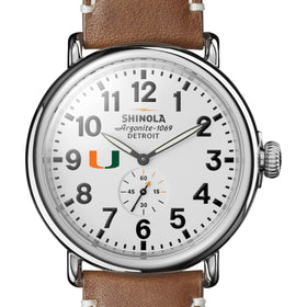University of Miami Shinola Watch, The Runwell 47mm White Dial Shot #1
