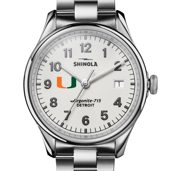 University of Miami Shinola Watch, The Vinton 38 mm Alabaster Dial at M.LaHart &amp; Co. Shot #1