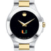 University of Miami Women's Movado Collection Two-Tone Watch with Black Dial