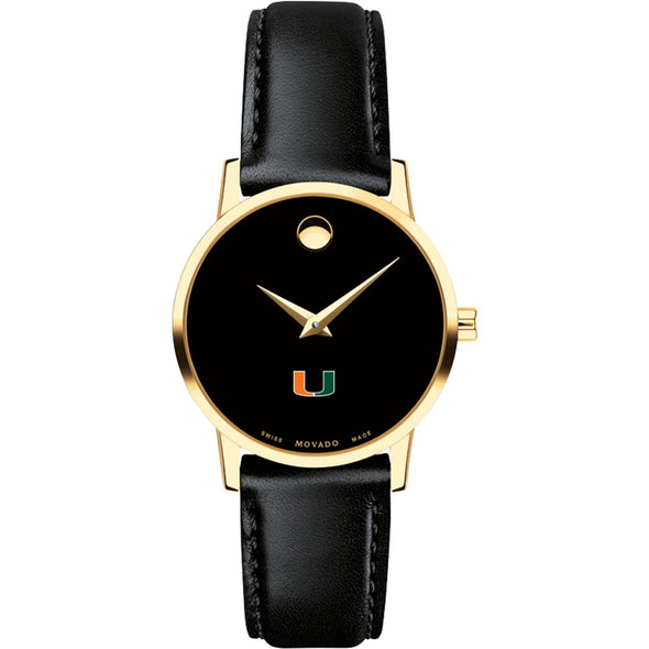 University of Miami Women&#39;s Movado Gold Museum Classic Leather Shot #2