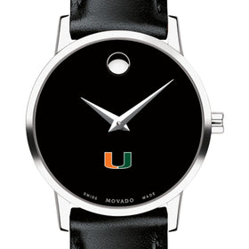 University of Miami Women&#39;s Movado Museum with Leather Strap Shot #1