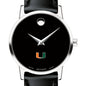 University of Miami Women's Movado Museum with Leather Strap Shot #1