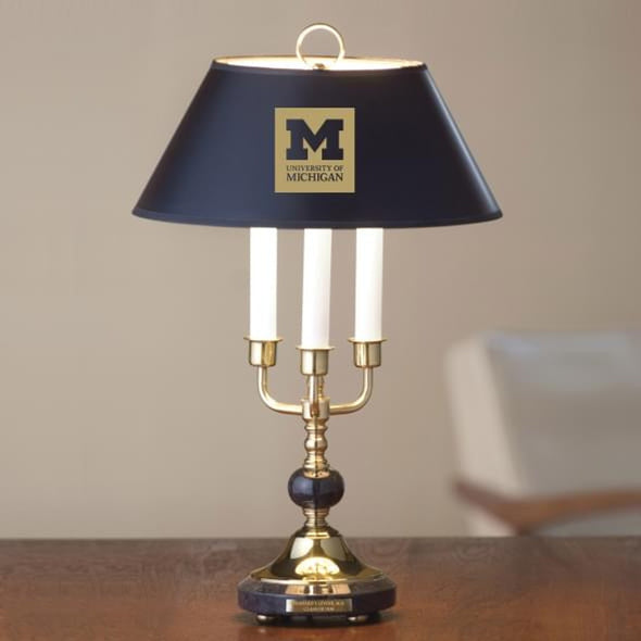 University of Michigan Lamp in Brass &amp; Marble Shot #1