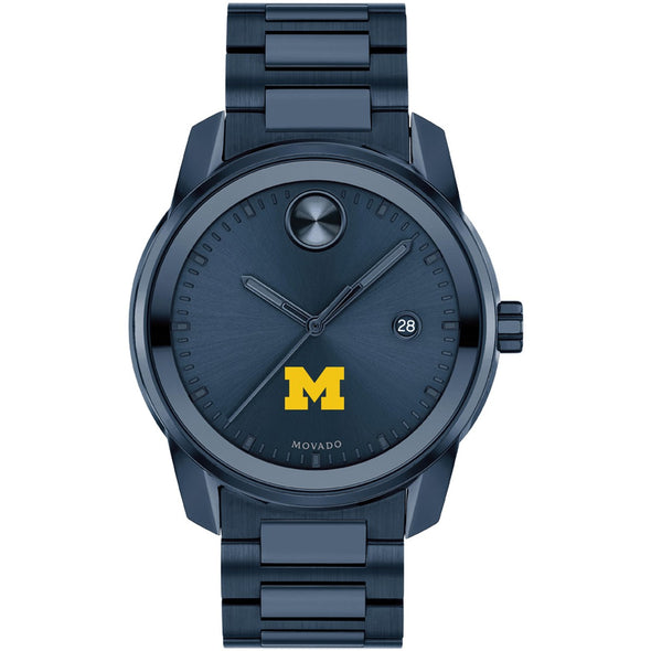 University of Michigan Men&#39;s Movado BOLD Blue Ion with Date Window Shot #2