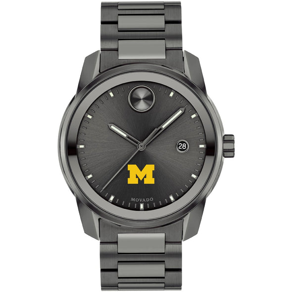 University of Michigan Men&#39;s Movado BOLD Gunmetal Grey with Date Window Shot #2