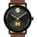 University of Michigan Men's Movado BOLD with Cognac Leather Strap