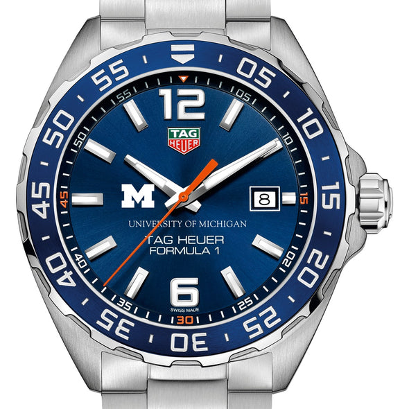 University of Michigan Men's TAG Heuer Formula 1 with Blue Dial & Bezel Shot #1