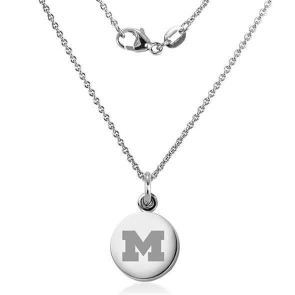 University of Michigan Necklace with Charm in Sterling Silver Shot #2