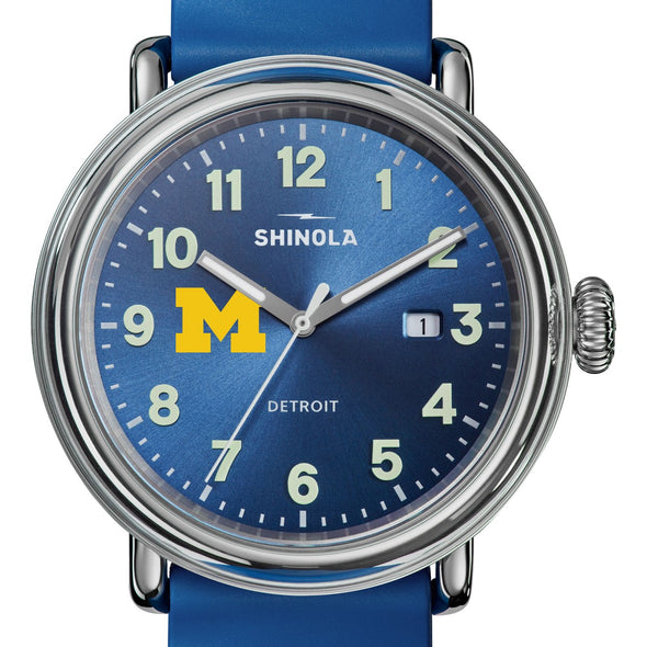 University of Michigan Shinola Watch, The Detrola 40 mm Blue Dial at M.LaHart & Co. Shot #1