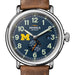 University of Michigan Shinola Watch, The Runwell Automatic 45 mm Blue Dial and British Tan Strap at M.LaHart & Co.