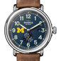 University of Michigan Shinola Watch, The Runwell Automatic 45 mm Blue Dial and British Tan Strap at M.LaHart & Co. Shot #1