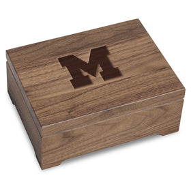 University of Michigan Solid Walnut Desk Box Shot #1