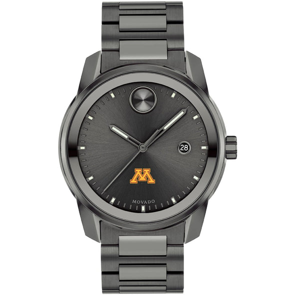 University of Minnesota Men's Movado BOLD Gunmetal Grey with Date Window Shot #2