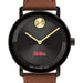 University of Mississippi Men's Movado BOLD with Cognac Leather Strap