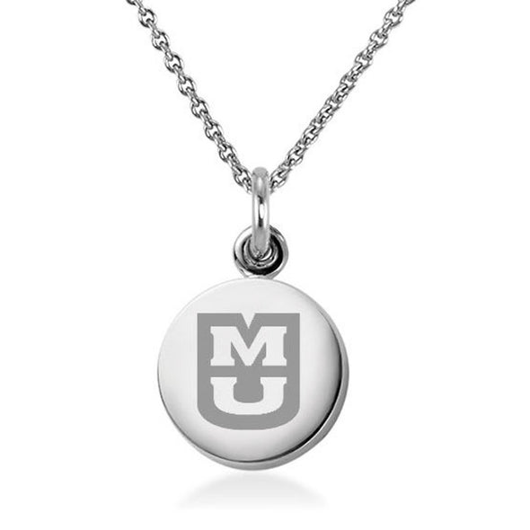 University of Missouri Necklace with Charm in Sterling Silver Shot #1