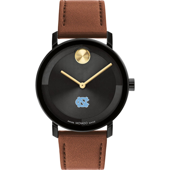 University of North Carolina Men's Movado BOLD with Cognac Leather Strap Shot #2
