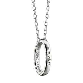 University of North Carolina Monica Rich Kosann &quot;Carpe Diem&quot; Poesy Ring Necklace in Silver Shot #1