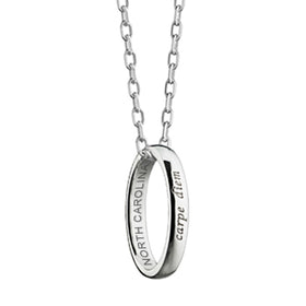 University of North Carolina Monica Rich Kosann "Carpe Diem" Poesy Ring Necklace in Silver Shot #1