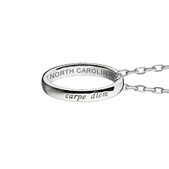 University of North Carolina Monica Rich Kosann &quot;Carpe Diem&quot; Poesy Ring Necklace in Silver Shot #3