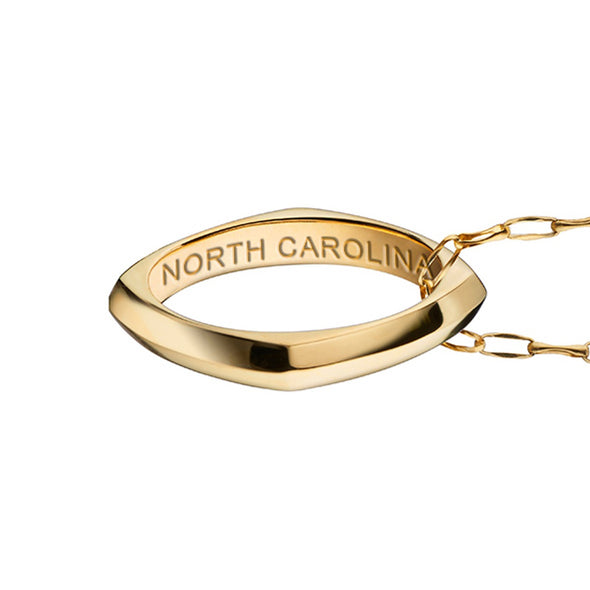 University of North Carolina Monica Rich Kosann Poesy Ring Necklace in Gold Shot #3