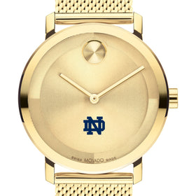 University of Notre Dame Men&#39;s Movado BOLD Gold with Mesh Bracelet Shot #1