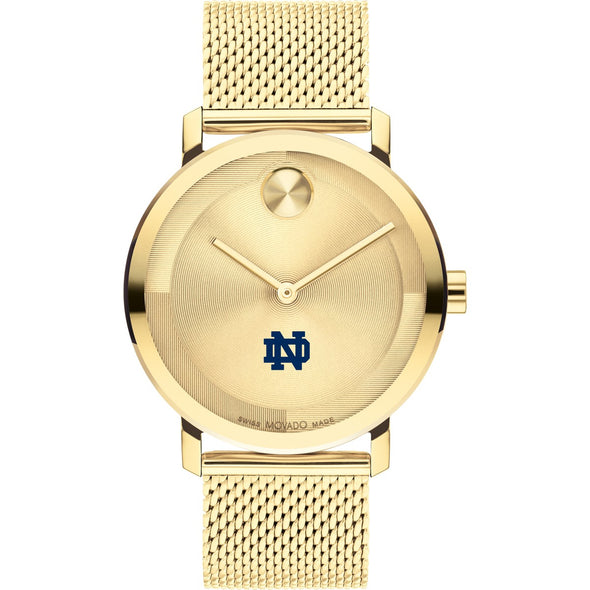 University of Notre Dame Men&#39;s Movado BOLD Gold with Mesh Bracelet Shot #2