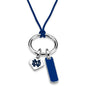 University of Notre Dame Silk Necklace with Enamel Charm & Sterling Silver Tag Shot #2