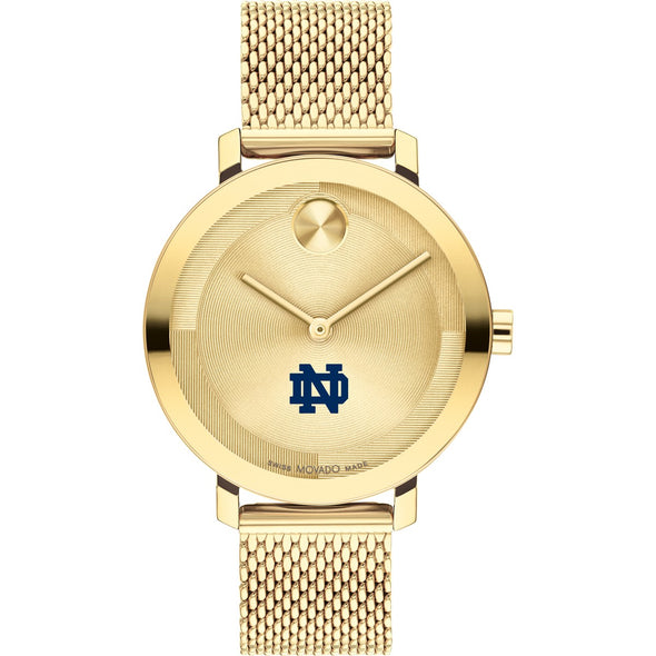 University of Notre Dame Women&#39;s Movado Bold Gold with Mesh Bracelet Shot #2