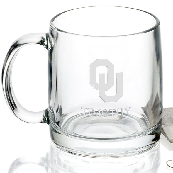 University of Oklahoma 13 oz Glass Coffee Mug Shot #2