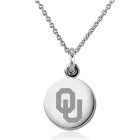 University of Oklahoma Necklace with Charm in Sterling Silver Shot #1