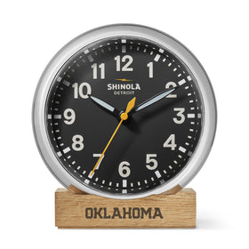 University of Oklahoma Shinola Desk Clock, The Runwell with Black Dial at M.LaHart &amp; Co. Shot #1