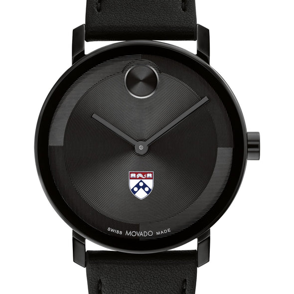 University of Pennsylvania Men's Movado BOLD with Black Leather Strap Shot #1