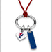 University of Pennsylvania Silk Necklace with Enamel Charm & Sterling Silver Tag