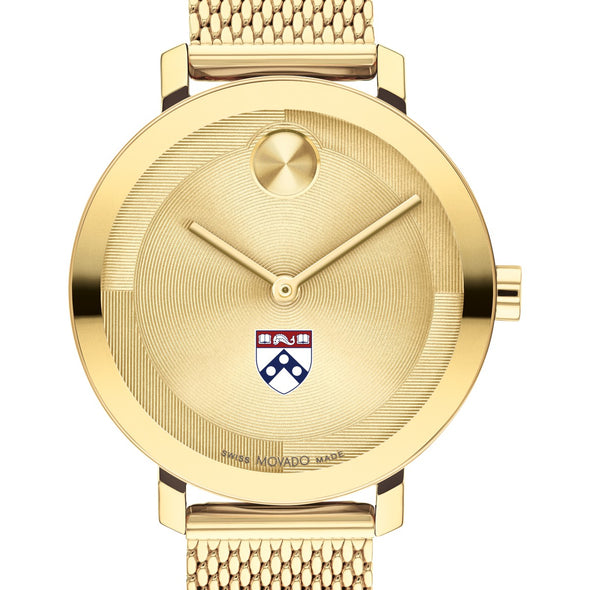 University of Pennsylvania Women's Movado Bold Gold with Mesh Bracelet Shot #1
