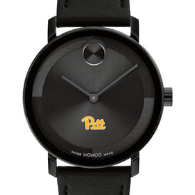 University of Pittsburgh Men&#39;s Movado BOLD with Black Leather Strap Shot #1