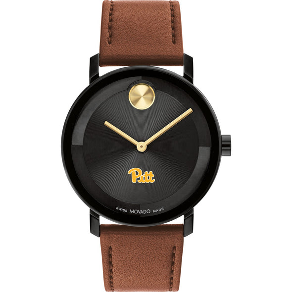 University of Pittsburgh Men&#39;s Movado BOLD with Cognac Leather Strap Shot #2