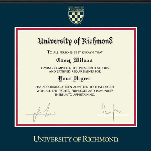 University of Richmond Diploma Frame, the Fidelitas Shot #2