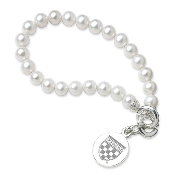 University of Richmond Pearl Bracelet with Sterling Silver Charm Shot #1
