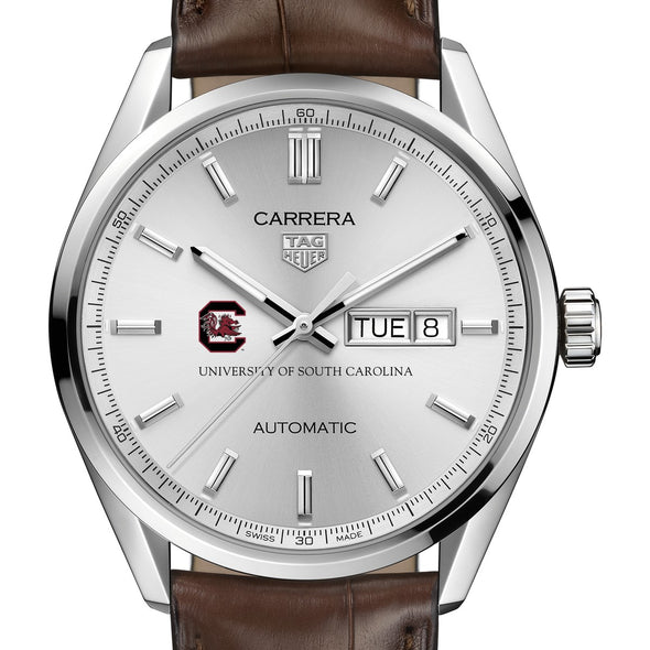 University of South Carolina Men&#39;s TAG Heuer Automatic Day/Date Carrera with Silver Dial Shot #1