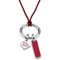 University of South Carolina Silk Necklace with Enamel Charm & Sterling Silver Tag Shot #2