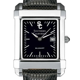 University of Southern California Men's Black Quad with Leather Shot #1