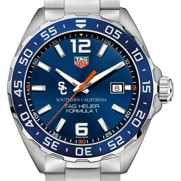 University of Southern California Men's TAG Heuer Formula 1 with Blue Dial & Bezel Shot #1