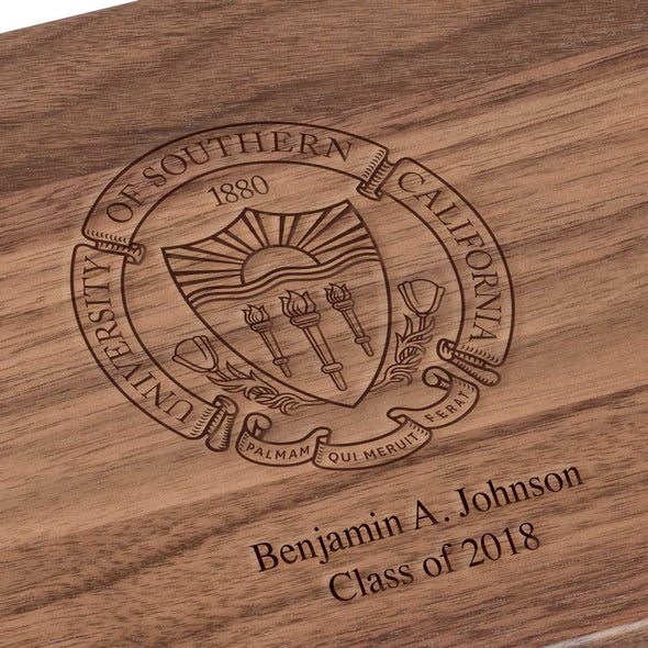 University of Southern California Solid Walnut Desk Box Shot #3
